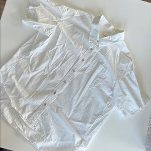 Aritzia Oversized White Short Sleeve Shirt